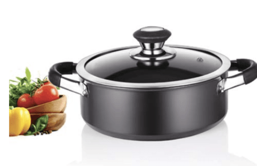 Premier Hard Anodised Trendy Black Casserole Cook&Serve with Glass lid 20cm Code-109040 - Image 3